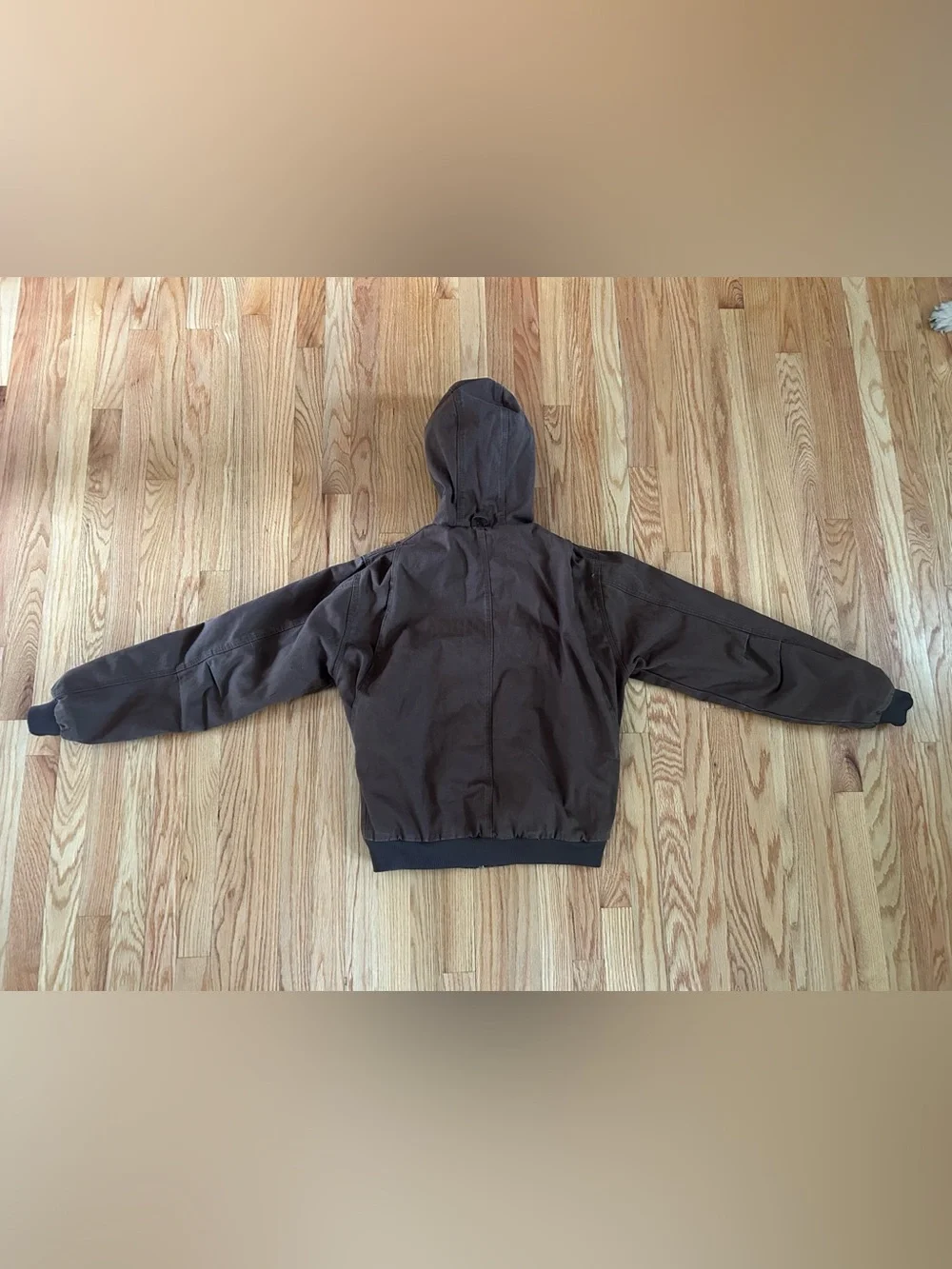 Brown Hooded Workwear Jacket - Picture 9 of 9